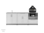 NewAge Outdoor Kitchens Stainless Steel 3-Piece Cabinet Set with Bar, Sink and Kamado Cabinet-67496-Garage Giant 