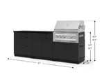 NewAge Outdoor Kitchens Stainless-Steel 5-Piece Cabinet Set with with 3-Drawer, Bar, Grill Cabinet, Platinum Grill and Countertop-73318-Garage Giant 