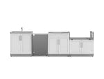 NewAge Outdoor Kitchens Stainless Steel 4-Piece Cabinet Set with Sink, Bar, Grill Cabinet and Stainless Steel Door Fridge-71501-Garage Giant 