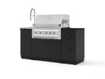NewAge Outdoor Kitchens Outdoor Grill Island Stainless-Steel 5-Piece Cabinet Set with Sink, 3 Drawer, Grill Cabinet, Platinum Grill and Stainless Steel Countertop - (Natural Gas) | Garage Giant 