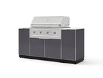NewAge Outdoor Kitchens Outdoor Grill Island Aluminum 6-Piece Cabinet Set with 1 Door, Grill Cabinet, Performance Grill and Countertops - (Liquid Propane) | Garage Giant 