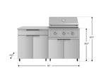 NewAge Outdoor Kitchens Stainless Steel 4-Piece Cabinet Set with Caster and Bar, Grill Cabinet, Platinum Grill, and Countertop-72417-Garage Giant 