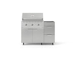 NewAge Outdoor Kitchens Outdoor Grill Island Stainless-Steel 3-Piece Cabinet Set with Casters and 3-Drawer, Grill Cabinet and Performance Grill - (Liquid Propane) 