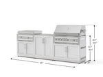 NewAge Outdoor Kitchens Stainless-Steel Louvered Doors 6-Piece Cabinet Set with Base, Grill Cabinet, Platinum Griddle and Countertop-74991-Garage Giant 