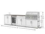 NewAge Outdoor Kitchens Stainless Steel 6-Piece Cabinet Set with Sink, Bar, Grill Cabinet, Performance Grill, Countertop and Glass Door Fridge-73844-Garage Giant 