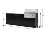 NewAge Outdoor Kitchens Aluminum 5-Piece Cabinet Set with Bar, Grill, Sink Cabinet, Performance Grill, and Countertop - (Liquid Propane) 