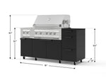 NewAge Outdoor Kitchens Outdoor Grill Island Stainless-Steel 6-Piece Cabinet Set with Casters and 3-Drawer, Grill Cabinet, Platinum Grill, Dual Side Burner and Dekton in Sirius Countertop - (Liquid Propane) 