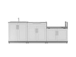 NewAge Outdoor Kitchens Stainless Steel 3-Piece Cabinet Set with Sink, Bar and Grill Cabinet-67494-Garage Giant 
