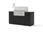 NewAge Outdoor Kitchens Outdoor Grill Island Stainless-Steel 5-Piece Cabinet Set with Sink, 3 Drawer, Grill Cabinet, Performance Grill and Stainless Steel Countertop - (Liquid Propane) | Garage Giant 