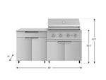 NewAge Outdoor Kitchens Stainless Steel 4-Piece Cabinet Set with Caster and Bar, Grill Cabinet, Platinum Grill, and Countertop-72418-Garage Giant 