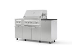 NewAge Outdoor Kitchens Outdoor Grill Island Stainless-Steel 6-Piece Cabinet Set with Casters and 1-Door, Grill Cabinet, Platinum Grill, Dual Side Burner and Dekton in Sirius Countertop - (Liquid Propane) | Garage Giant 