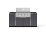 NewAge Outdoor Kitchens Outdoor Grill Island Aluminum 6-Piece Cabinet Set with 1 Door, Grill Cabinet, Performance Grill and Countertops - (Natural Gas) 
