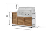 NewAge Outdoor Kitchens Outdoor Grill Island Stainless-Steel Louvered Doors 3-Piece Cabinet Set with Sink, Grill Cabinet and Performance Grill-75359-Garage Giant 