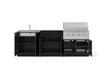 NewAge Outdoor Kitchens Aluminum 5-Piece Cabinet Set with Bar, Grill, Sink Cabinet, Performance Grill, and Countertop-73376-Garage Giant 