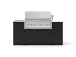 NewAge Outdoor Kitchens Outdoor Grill Island Stainless-Steel 5-Piece Cabinet Set with Sink, 3 Drawer, Grill Cabinet, Platinum Grill and Stainless Steel Countertop - (Natural Gas) 