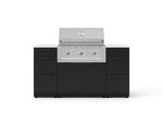 NewAge Outdoor Kitchens Outdoor Grill Island Stainless-Steel 6-Piece Cabinet Set with 3 Drawers, Grill Cabinet, Performance Grill and Dekton in Aeris Countertops - (Natural Gas) 