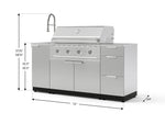 NewAge Outdoor Kitchens Outdoor Grill Island Stainless-Steel 5-Piece Cabinet Set with Sink, 3 Drawer, Grill Cabinet, Performance Grill and Stainless Steel Countertop-75567-Garage Giant 