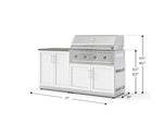 NewAge Outdoor Kitchens Stainless-Steel 4-Piece Cabinet Set with Base, Grill Cabinet, Performance Grill, and Countertop-73559-Garage Giant 