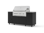 NewAge Outdoor Kitchens Outdoor Grill Island Stainless-Steel 6-Piece Cabinet Set with Casters 1 Door, 3 Drawer, Grill Cabinet, Platinum Grill, Countertops | 74247 