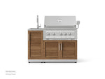 NewAge Outdoor Kitchens Outdoor Grill Island Stainless-Steel Louvered Doors 3-Piece Cabinet Set with Sink, Grill Cabinet and Platinum Grill-73978-Garage Giant 