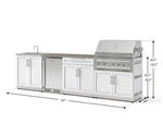 NewAge Outdoor Kitchens Stainless Steel 6-Piece Cabinet Set with Sink, Bar, Grill Cabinet, Platinum Grill, Countertop and Stainless Steel Door Fridge-73840-Garage Giant 