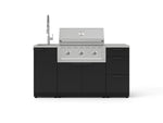 NewAge Outdoor Kitchens Outdoor Grill Island Stainless-Steel 5-Piece Cabinet Set with Sink, 3 Drawer, Grill Cabinet, Performance Grill and Stainless Steel Countertop 