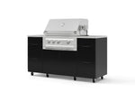 NewAge Outdoor Kitchens Outdoor Grill Island Aluminum 6-Piece Cabinet Set with Casters 3 Drawers, Grill Cabinet, Platinum Grill, Countertops | 74371 