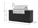 NewAge Outdoor Kitchens Outdoor Grill Island Stainless-Steel 5-Piece Cabinet Set with Sink, 1 Door, Grill Cabinet, Platinum Grill and Stainless Steel Countertop 
