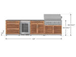 NewAge Outdoor Kitchens Stainless Steel 7-Piece Cabinet Set with 3-Drawer, Bar, Grill Cabinet, Platinum Grill, Countertop, and Fridge-71966-Garage Giant 