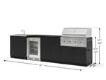 NewAge Outdoor Kitchens Stainless Steel 6-Piece Cabinet Set with Sink, Bar, Grill Cabinet, Performance Grill, Countertop and Glass Door Fridge-73750-Garage Giant 