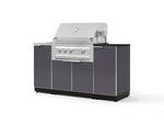 NewAge Outdoor Kitchens Outdoor Grill Island Aluminum 5-Piece Cabinet Set with Sink, 1 Door, Grill Cabinet, Platinum Grill and Stainless Steel Countertop - (Liquid Propane) | Garage Giant 