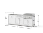NewAge Outdoor Kitchens Stainless Steel Louvered Doors 5-Piece Cabinet Set with Sink, Bar, Grill Cabinet, Platinum Griddle and Countertop-74967-Garage Giant 