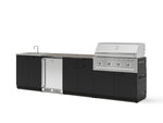NewAge Outdoor Kitchens Stainless Steel 6-Piece Cabinet Set with Sink, Bar, Grill Cabinet, Performance Grill, Countertop and Stainless Steel Door Fridge-73811-Garage Giant 