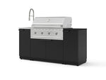 NewAge Outdoor Kitchens Outdoor Grill Island Stainless-Steel 5-Piece Cabinet Set with Sink, 1 Door, Grill Cabinet, Performance Grill and Stainless Steel Countertop - (Liquid Propane) | Garage Giant 