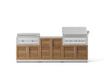 NewAge Outdoor Kitchens Stainless-Steel Louvered Doors 6-Piece Cabinet Set with Base, Grill Cabinet, Platinum Griddle and Countertop-74978-Garage Giant 