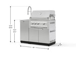 NewAge Outdoor Kitchens Outdoor Grill Island Stainless-Steel 3-Piece Cabinet Set with Sink, Grill Cabinet and Platinum Grill-75348-Garage Giant 