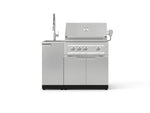 NewAge Outdoor Kitchens Outdoor Grill Island Stainless-Steel 3-Piece Cabinet Set with Sink, Grill Cabinet and Platinum Grill-75351-Garage Giant 