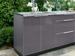 NewAge Outdoor Kitchens Aluminum 5-Piece Cabinet Set with Bar, Grill, Sink Cabinet, Performance Grill, and Countertop - (Natural Gas) 