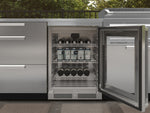 NewAge Outdoor Kitchens Stainless Steel 6-Piece Cabinet Set with Sink, Bar, Grill Cabinet, Platinum Griddle, Countertop and Glass Door Fridge-75123-Garage Giant 