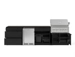 NewAge Outdoor Kitchens Stainless Steel 7-Piece Cabinet Set with 3-Drawer, Bar, Grill Cabinet, Platinum Grill, Countertop, and Stainless Steel Door Fridge-73600-Garage Giant 