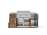 NewAge Outdoor Kitchens Classic Series 6-Piece Griddle Island · 304 Stainless Steel · Louvered Door · Platinum Griddle 