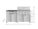 NewAge Outdoor Kitchens Stainless Steel 4-Piece Cabinet Set with Caster and Bar, Grill Cabinet, Platinum Grill, and Countertop-72284-Garage Giant 
