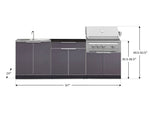 NewAge Outdoor Kitchens Aluminum 5-Piece Cabinet Set with Bar, Sink, Grill Cabinet, Platinum Grill, and Countertop-71235-Garage Giant 