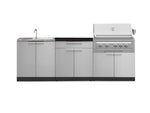 NewAge Outdoor Kitchens Stainless-Steel 5-Piece Cabinet Set with Sink, 2-Door with Drawer, Grill Cabinet, Platinum Grill and Countertop-71572-Garage Giant 