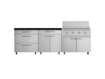 NewAge Outdoor Kitchens Stainless Steel 5-Piece Cabinet Set with Casters and 3 Drawer, Bar, Grill Cabinet, Performance Grill, Countertop-72581-Garage Giant 