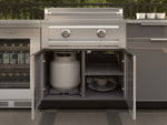 NewAge Outdoor Kitchens Aluminum 6-Piece Cabinet Set with 3 Drawer, Grill Cabinet, Platinum Griddle, Grill and Countertop-75141-Garage Giant 