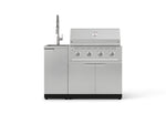 NewAge Outdoor Kitchens Outdoor Grill Island Stainless-Steel 3-Piece Cabinet Set with Sink, Grill Cabinet and Performance Grill-75271-Garage Giant 