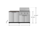NewAge Outdoor Kitchens Stainless Steel 4-Piece Cabinet Set with 2 Door, Grill Cabinet, Performance Grill and Countertop-71805-Garage Giant 