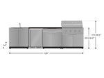 NewAge Outdoor Kitchens Stainless Steel 6-Piece Cabinet Set with Sink, Bar, Grill Cabinet, Performance Grill, Countertop and Fridge-71995-Garage Giant 