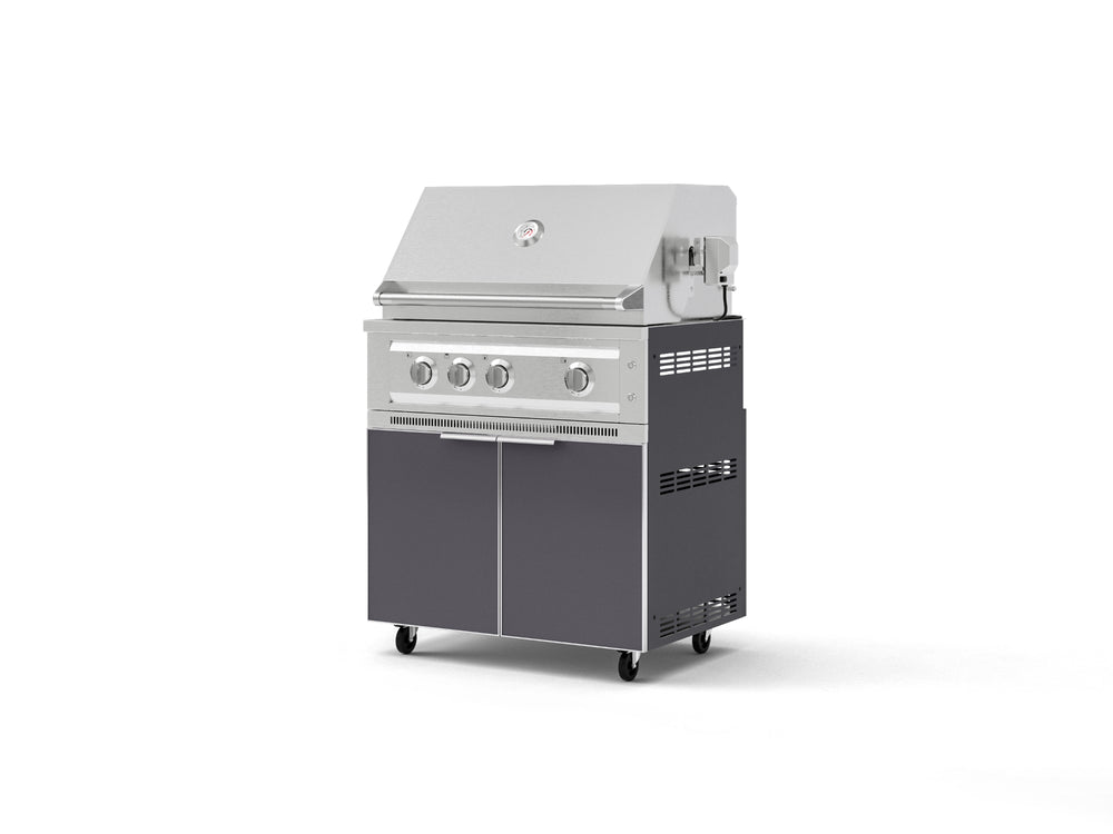 NewAge Outdoor Kitchens Aluminum 2-Piece Cabinet Set with Casters, Grill Cabinet and Platinum Grill-72939-Garage Giant